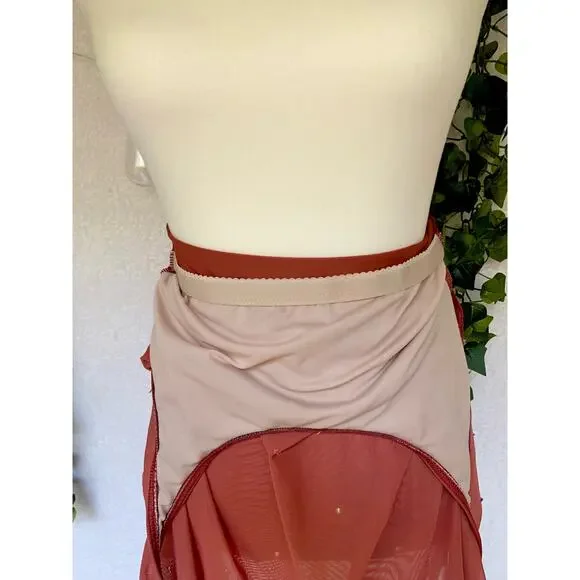 Balera Dance Orange Sheer Mini Dress with Underneath Leotard Women's SZ Small - Picture 10 of 11